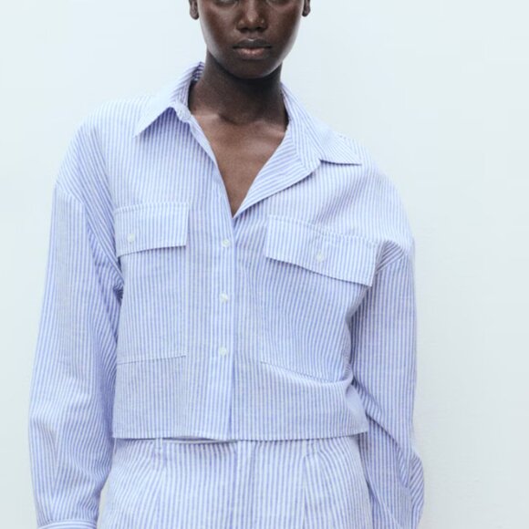 Mango Cotton/Linen Button Down - Picture 2 of 3